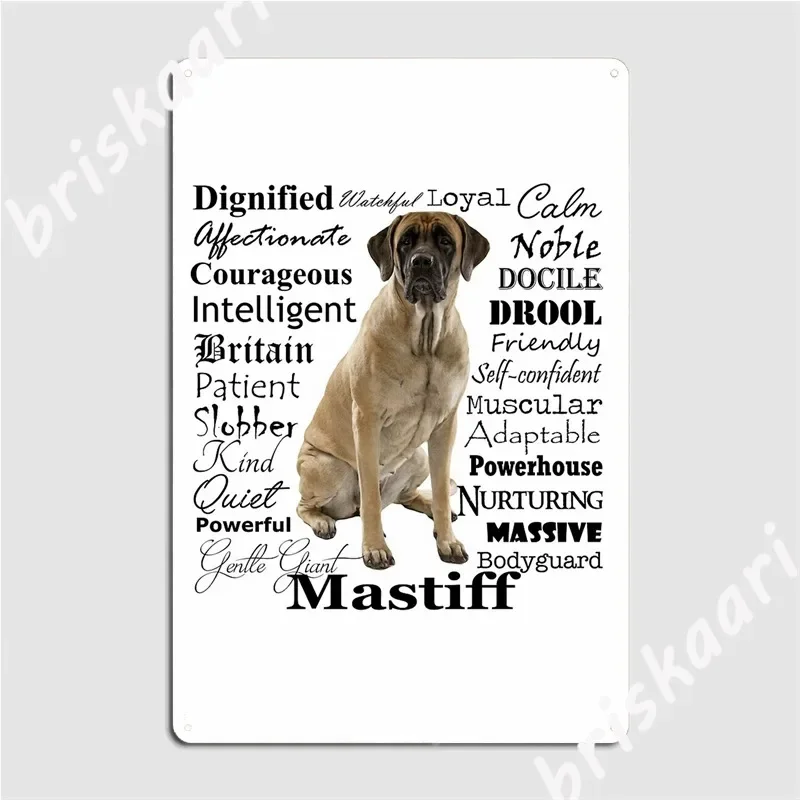 Mastiff Traits Metal Signs Cinema Garage Bar Cave Decoration Tin sign Posters