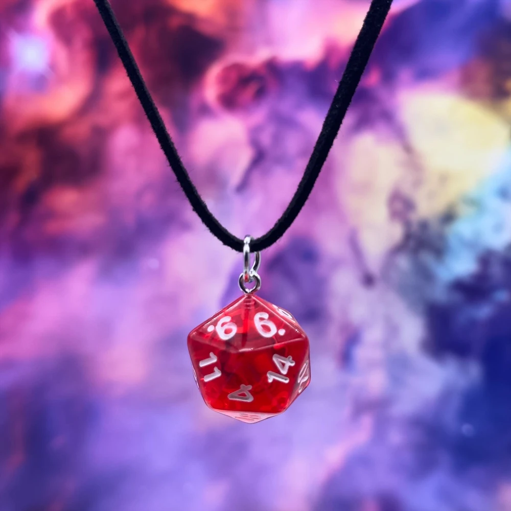 10 Colors DnD D20 Resin Dice Charm Solitaire Choker Necklace Punk Velvet Chain Short Necklace For Girls