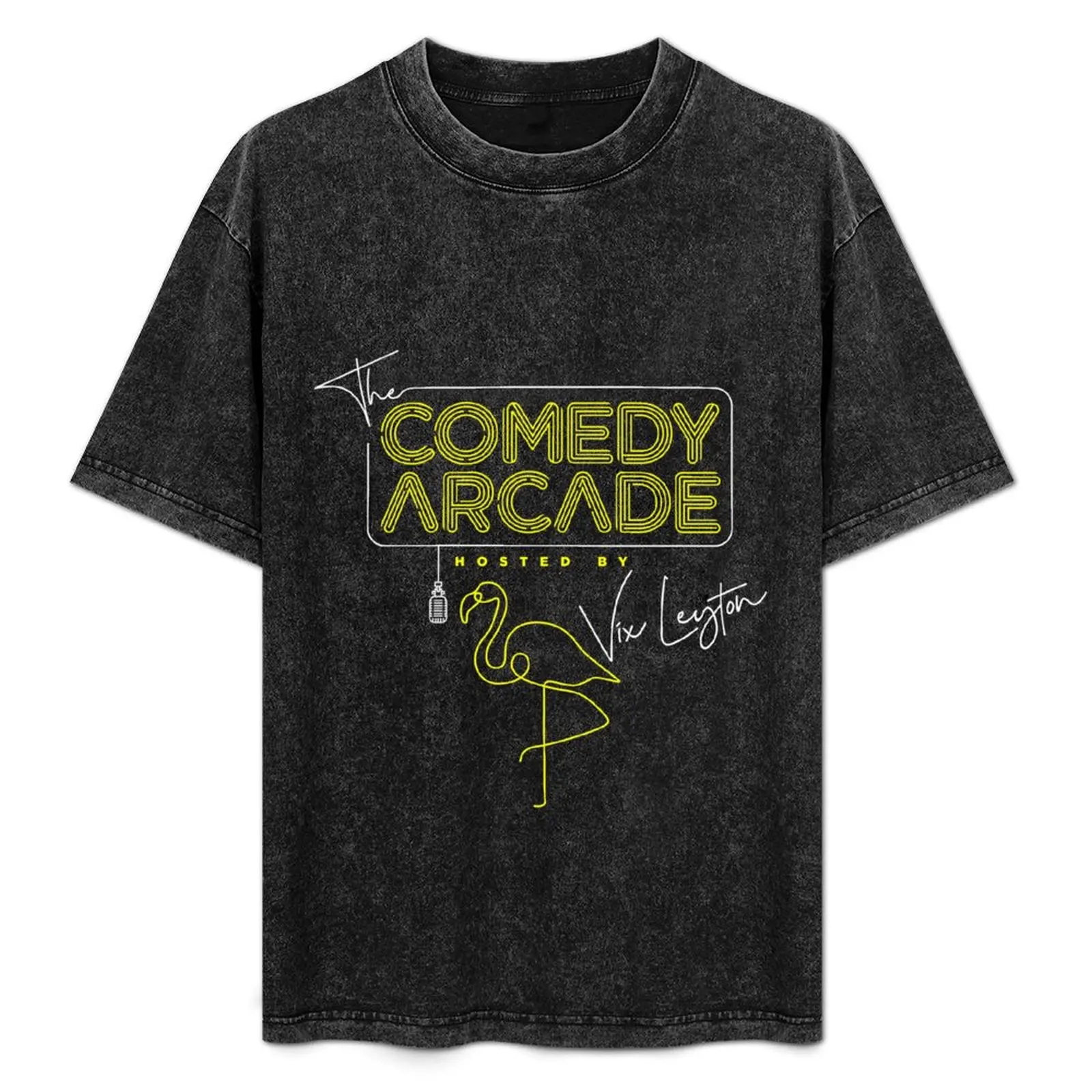 

Yellow Comedy Arcade T-Shirt All Match Print Short Sleeve Top