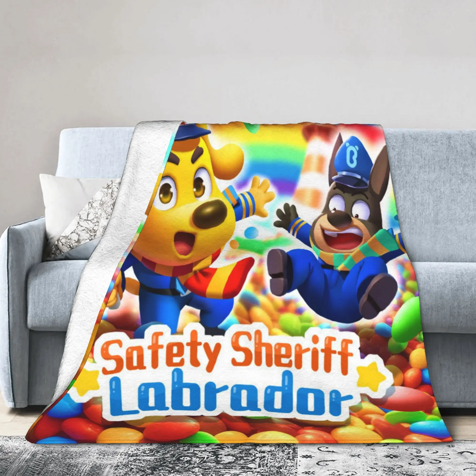 Funny Safety Sheriff Labrador  Blanket Ultra-Soft Fleece  Relax Throw Blanket Machine Washable