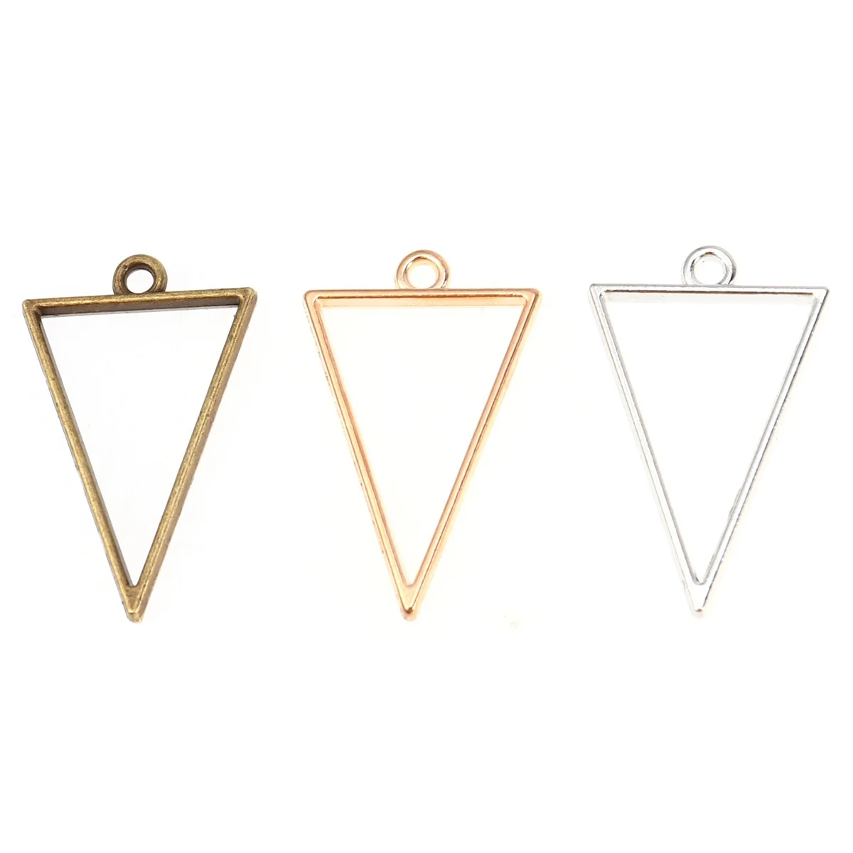 

30 шт., подвески из треугольного сплава, аксессуары для изготовления ювелирных изделий своими руками, серебро, золотое ожерелье, браслет, подвеска из сплава, подвеска