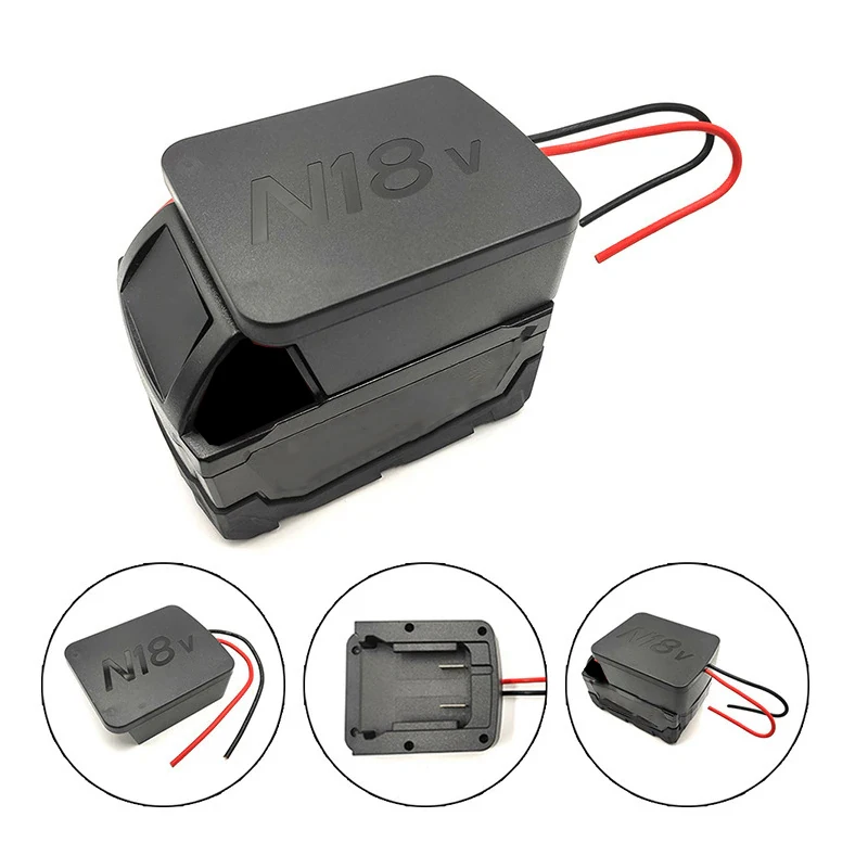 Adaptador de batería para Milwaukee, fuente de alimentación de 18V M18, 14 Cables de calibre, conector convertidor de batería, adaptador de ruedas de alimentación DIY, Juguetes