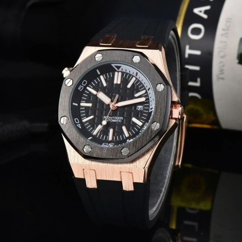 Original High End Luxury Mens Watch Designer Quartz Movement Stainless Steel Case and Bracelet Hip Hop Style High Quality Watch