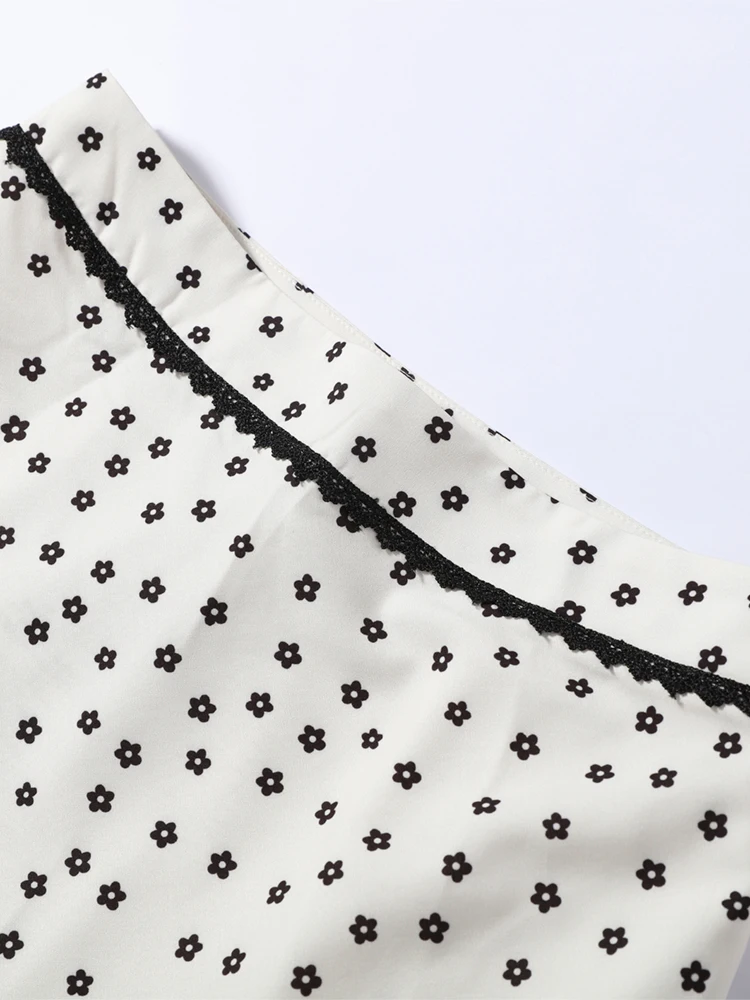 Langärmlige, kurz geschnittene Oberteile mit Polka Dots, lange Röcke, Anzüge für Damen, sexy, geteilte Spitzenoberteile, A-Linien-Röcke, Sets, schicke Damen-Partykleidung, neu – Detail 9