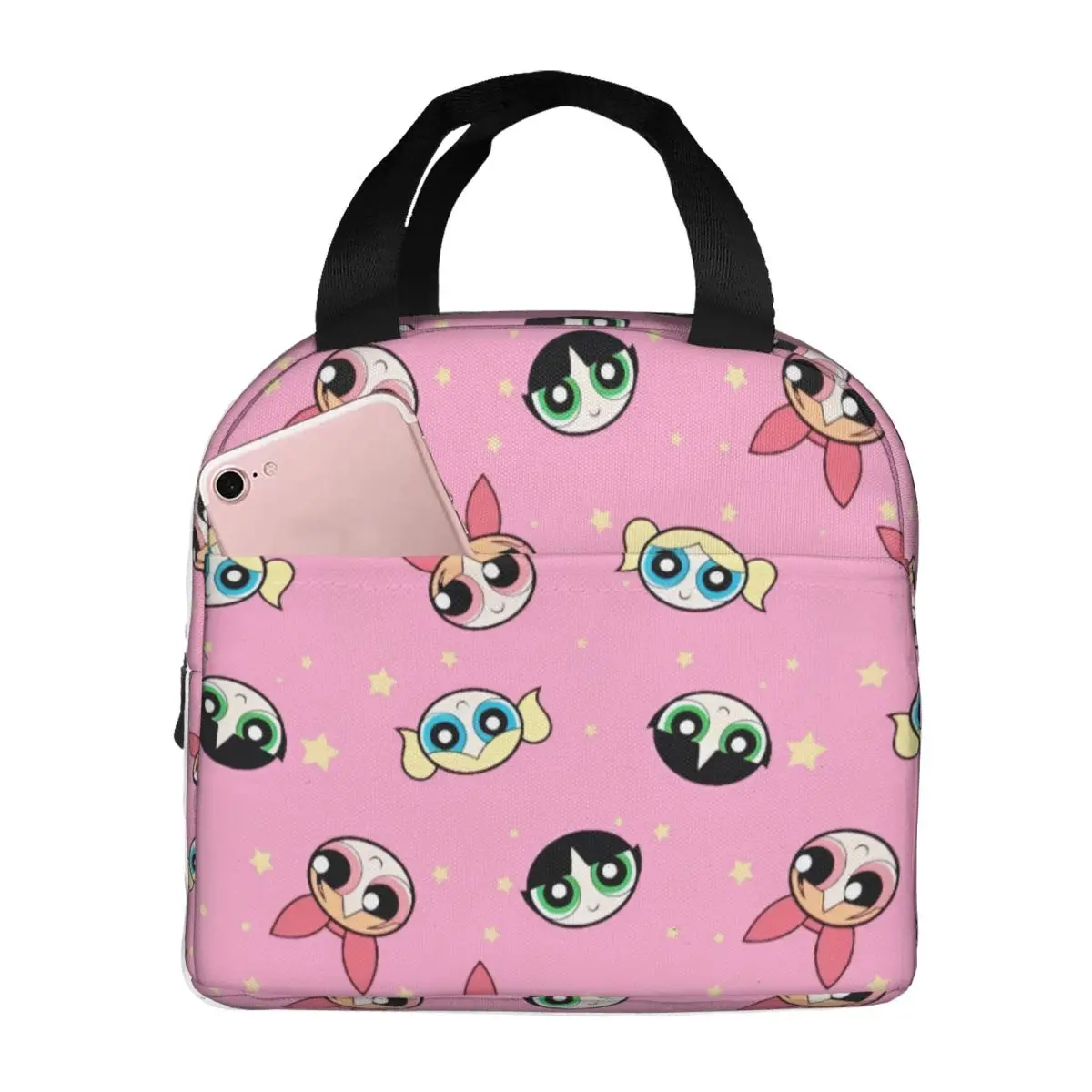 

Insulated Lunch Box P-PowerPuffs Cartoon Three Girls Product Storage Food Box New Cooler Thermal Lunch Box For Office