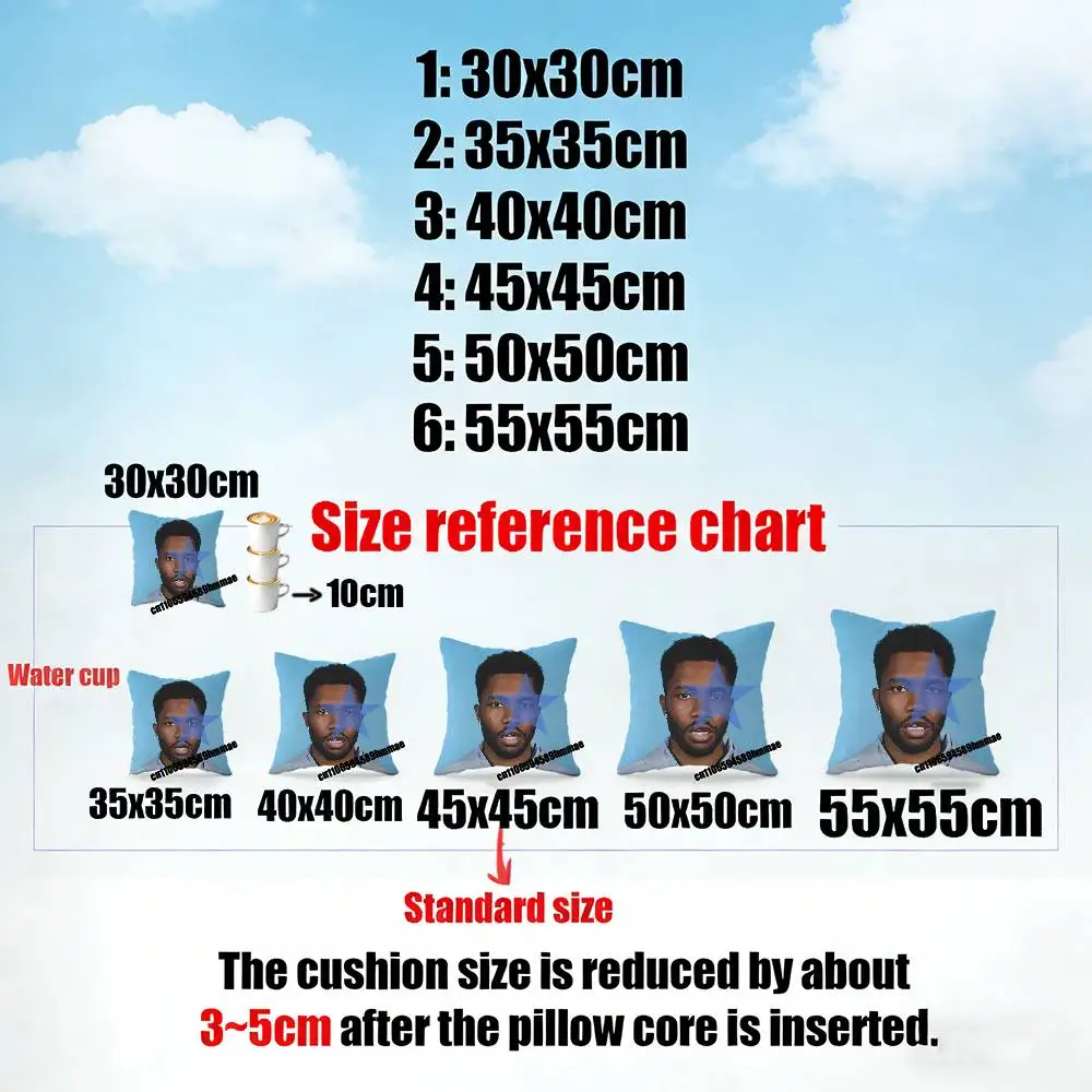 For F-Frank O-Ocean Blonde Throw Pillow Case 30cm 40cm Car Custom Square Pillowcase Pad Cushion Cover