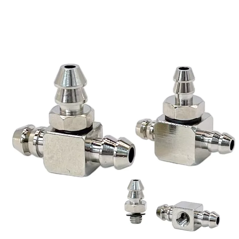 Pneumatic Pagoda Connector M3 M5M6 Brass Straight Elbow Tee Tube Hose Barb Mini Air Pneumatic Pipe Fitting Quick Connector PT PU