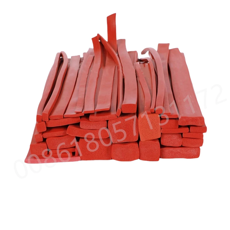 

Flat Silicone Foam Strip Heat Hight Temperature Resisit Insulation Gasket Bar Red