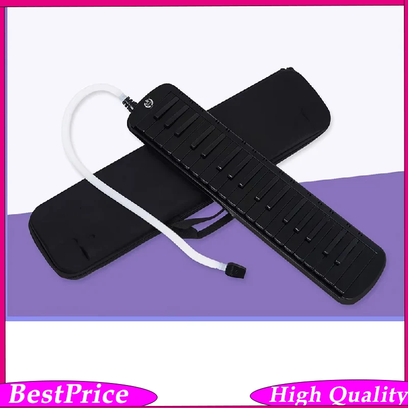 M MBAT 37 Keys Piano Melodica Quality Keyboard Musical Instrument Black With Carrying Bag for Music Lovers Beginners Kids Gift
