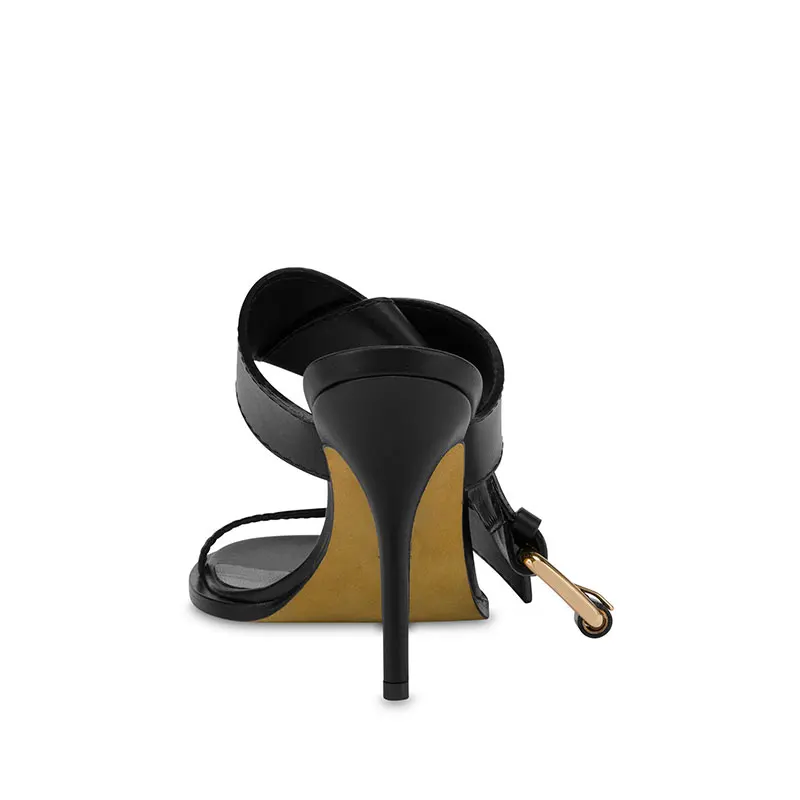 European and American Summer New Women\'s Stiletto Slippers Fashion Belt Buckle Round Head Outdoor Toothed Sandals