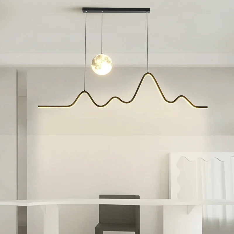 

Creative LED Pendant Lights For Living Room Kitchen Bar Hanging Lamp Home Decor Moon Lamp Table Dining Room Lighting Fixtures