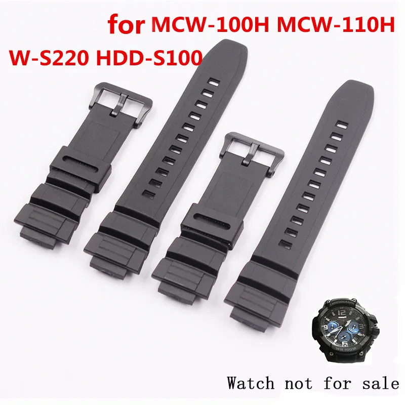 

Watch Accessories For W-S220 HDD-S100 MCW-100H MCW-110H Resin Strap Men's Watch Strap