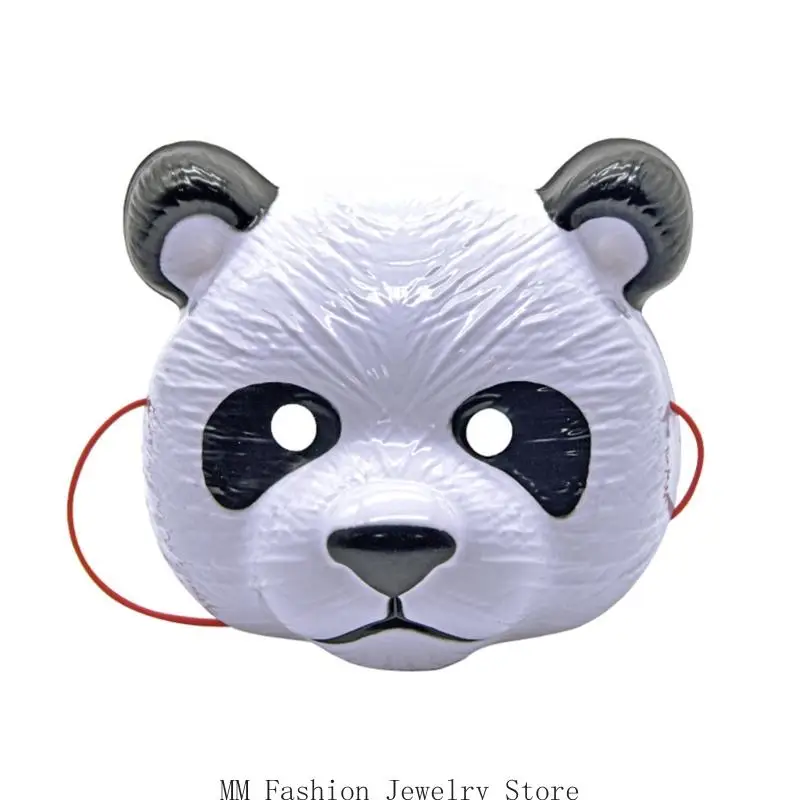 D0UB Full Coverage Panda Mask Premium PVC Construction Halloween Cosplay Essential Accessory