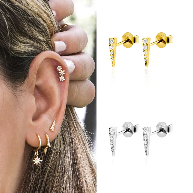 Vintage Daith Helix Orbital Piercing Rivet Cross Earrings for Women Simple Flat Ear Piercing Cartilage Trendy Jewelry KBE339