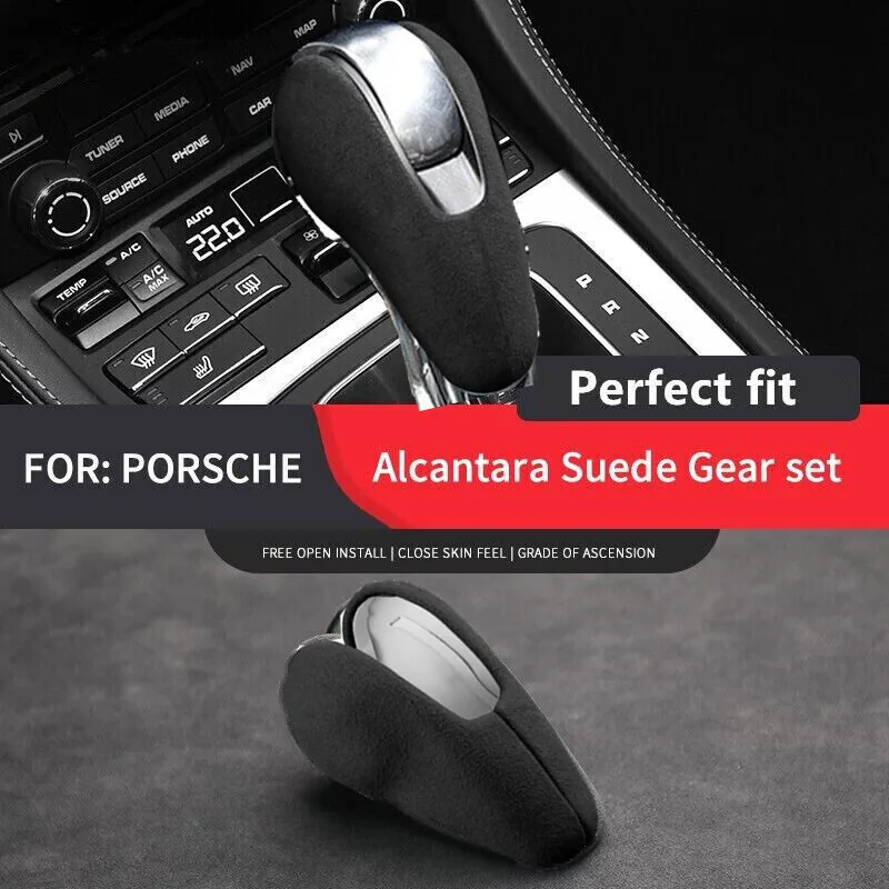 

Alcantara Car Gear Shift Knob Cover Interior Sticker Trim For Porsche Cayman 911