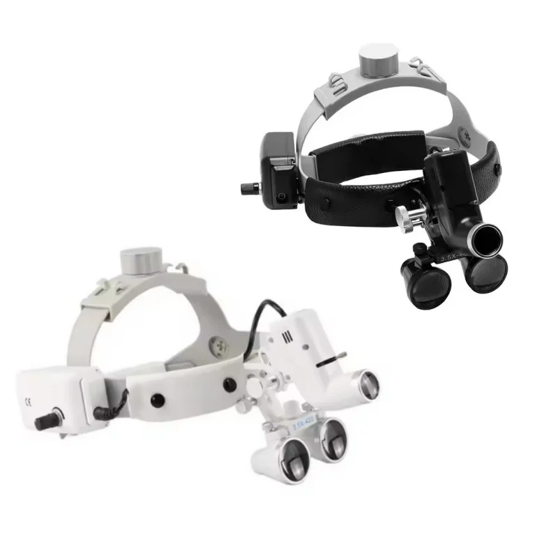 Portable 2.5X/3.5X Medical Dental Loupe Magnifier Wireless ENT Surgical High Intensity Headlight Headlamps