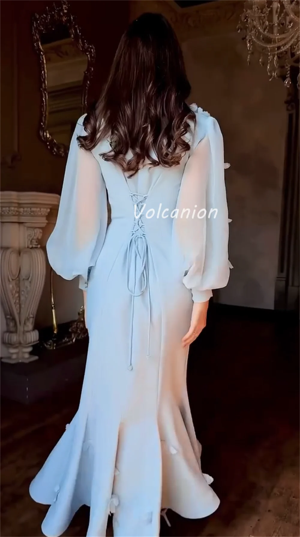 カスタマイズされたモダンなスタイルフォーマルシャルムーズフラワー十字サッシュプリーツマーメイドスクエアネックロングドレスオーダーメイドオケージョンドレス