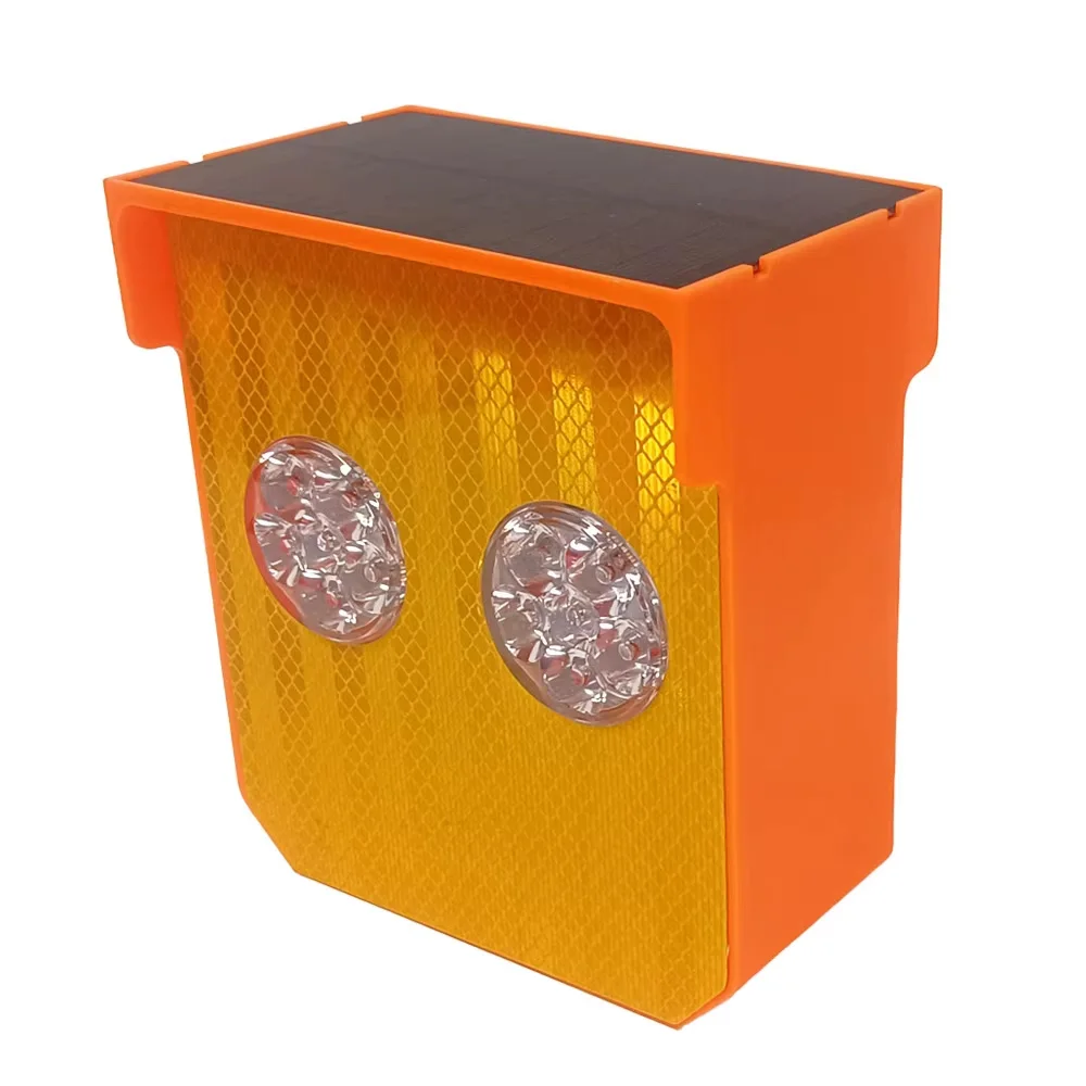 Solar Powered LED Cat-Eye Stroboscopic Traffic Barrier Warning Light for Outdoor Construction Road Safety Garden Decor