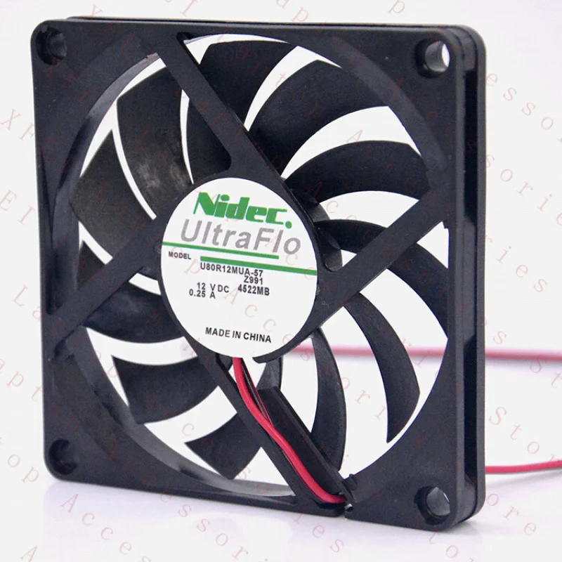 D  1PC U80R12MUA FOR NIDEC Cooling Fan 12V 0.25A 8010 8CM 2Pin Ultra-thin Mute New