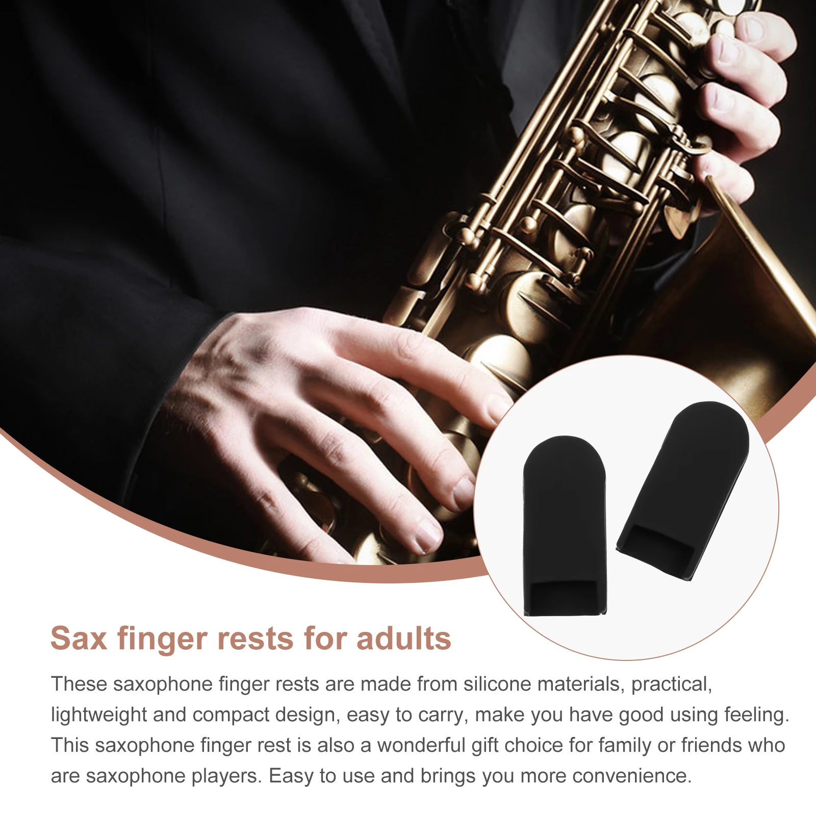 

Saxophone Finger Support Rest 2Pcs Silicone Thumb Cushions Black Accessories for Playing Comfort