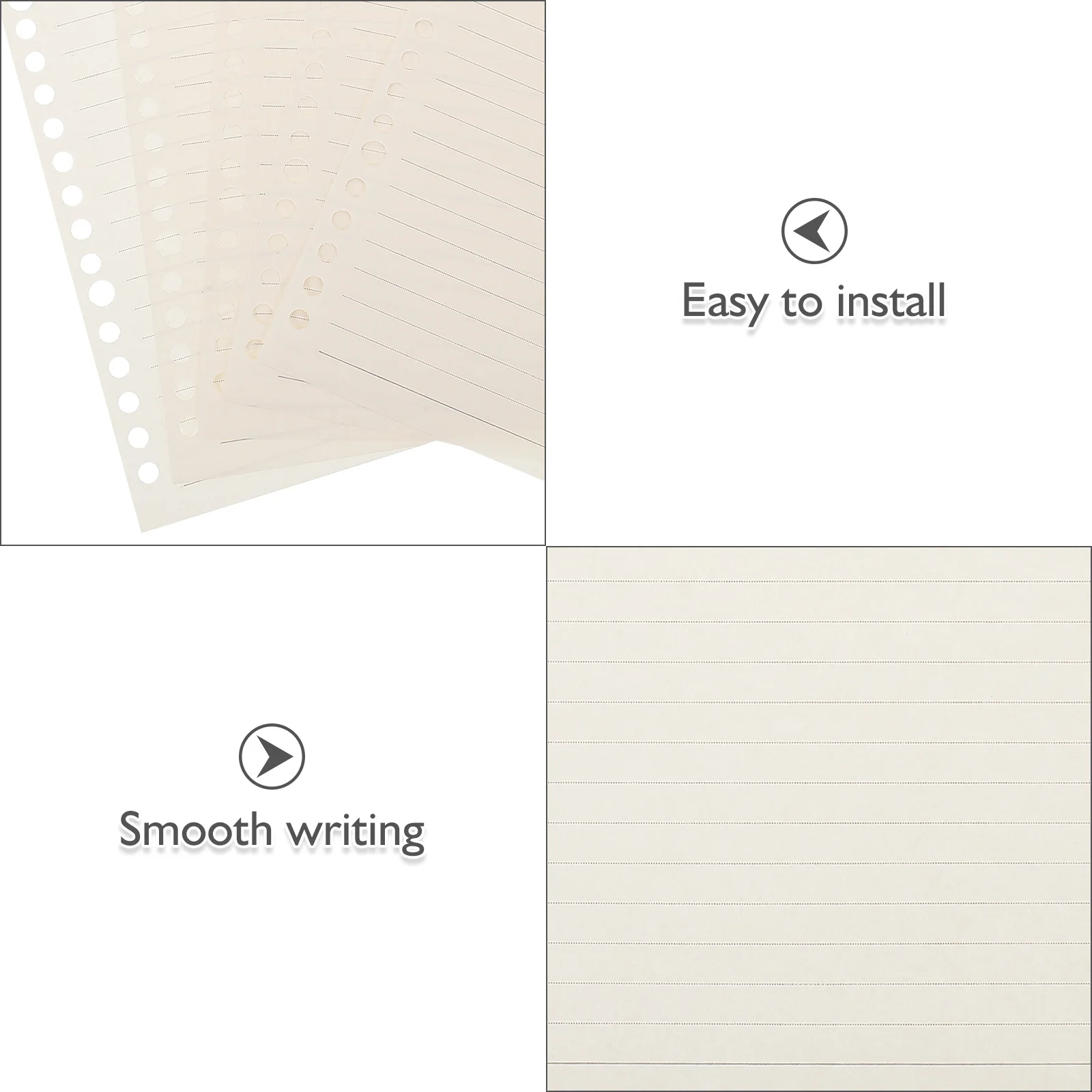 60Pcs Loose Leaf Paper A5 Grid Refill Thickened Design 20 Hole Binder Planner Inserts Journal Notebook Refillable Sheets