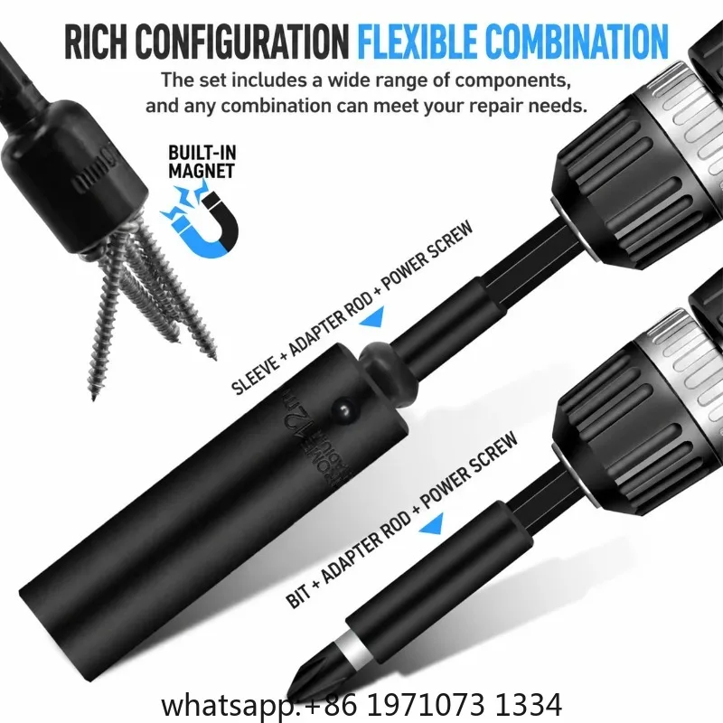 50PCS Impact Driver Bit Set Phillips Slotted Square Hex Screwdriver Bits Power Drill Repair Tool Kit Magnetic Bit Accessories view 3