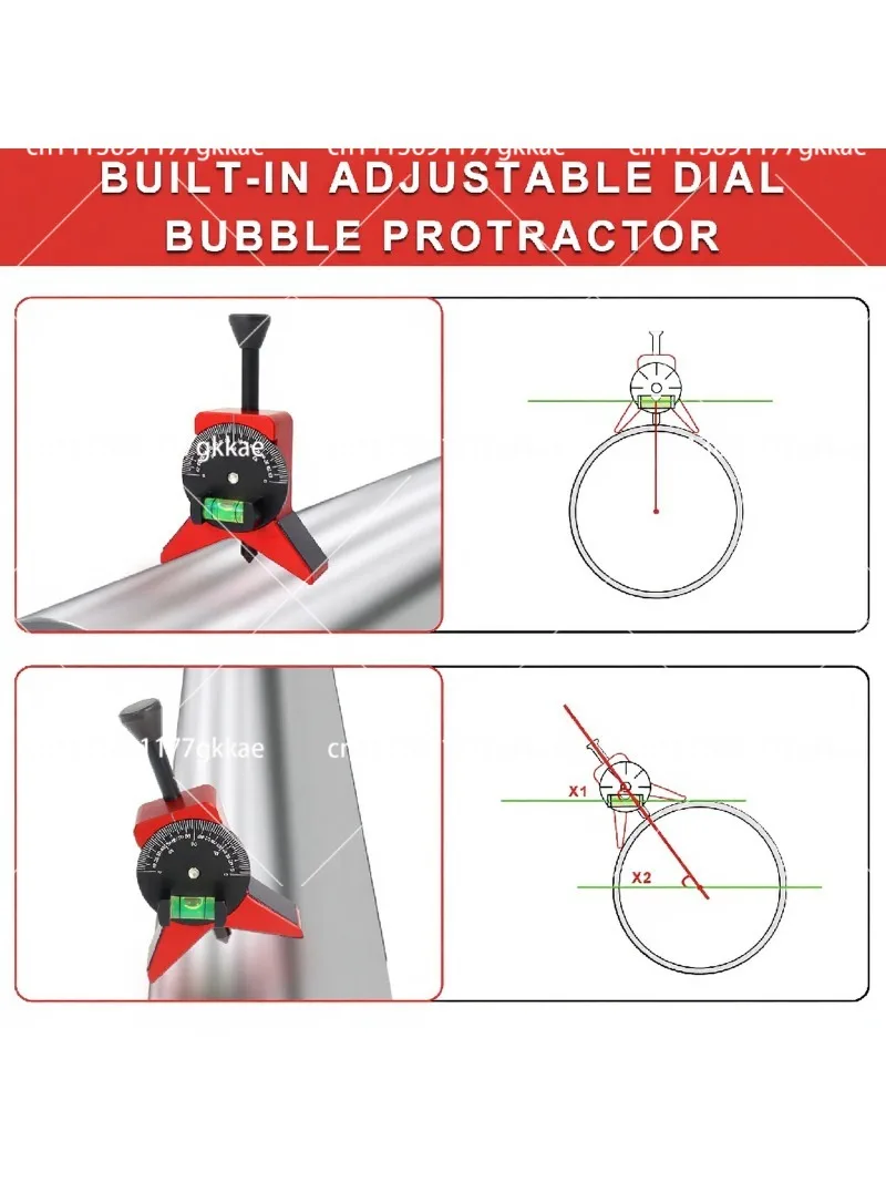 Y-Shaped Pipeline Core Detector with Adjustable Dial Gauge, Portable Metal Inspection Tool