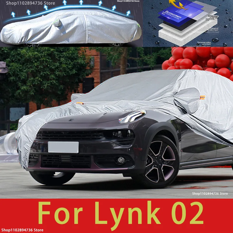 

For Lynk 02 Outdoor Protection Full Car Covers Snow Cover Sunshade Waterproof Dustproof Exterior Car accessories