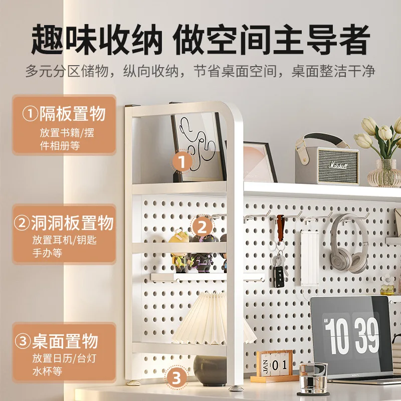 Aoliviya Desktop Wire-Wrap Board Wrought Iron Bookcase Desktop Storage Rack Dormitory Students Household Simple Organizing Stora