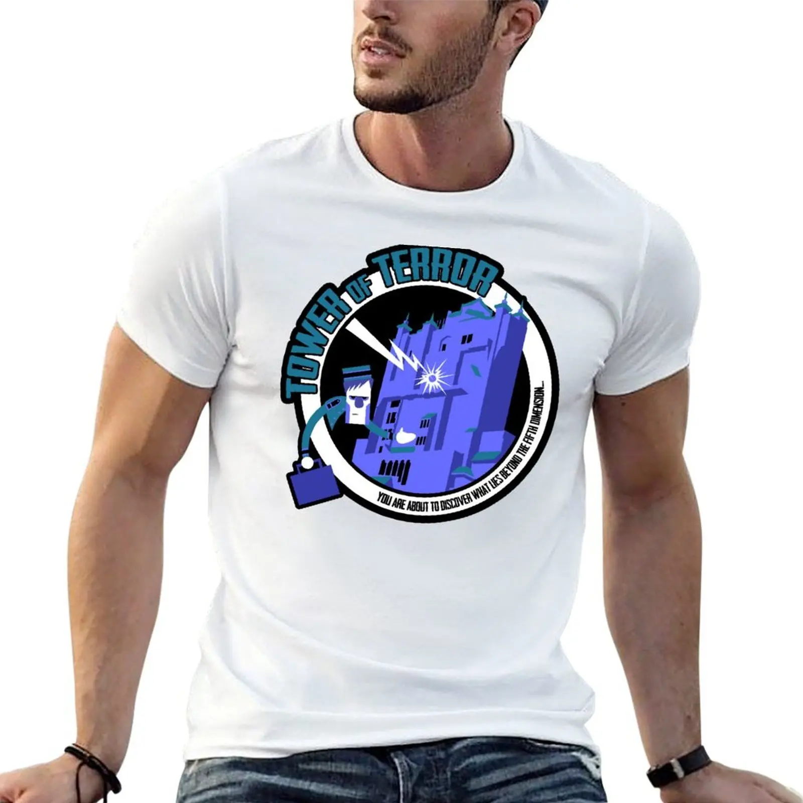 

Tower of Terror - Blue T-Shirt t shirt custom print black cotton t-shirt plain for man package graphic t shirts for man T-shirt