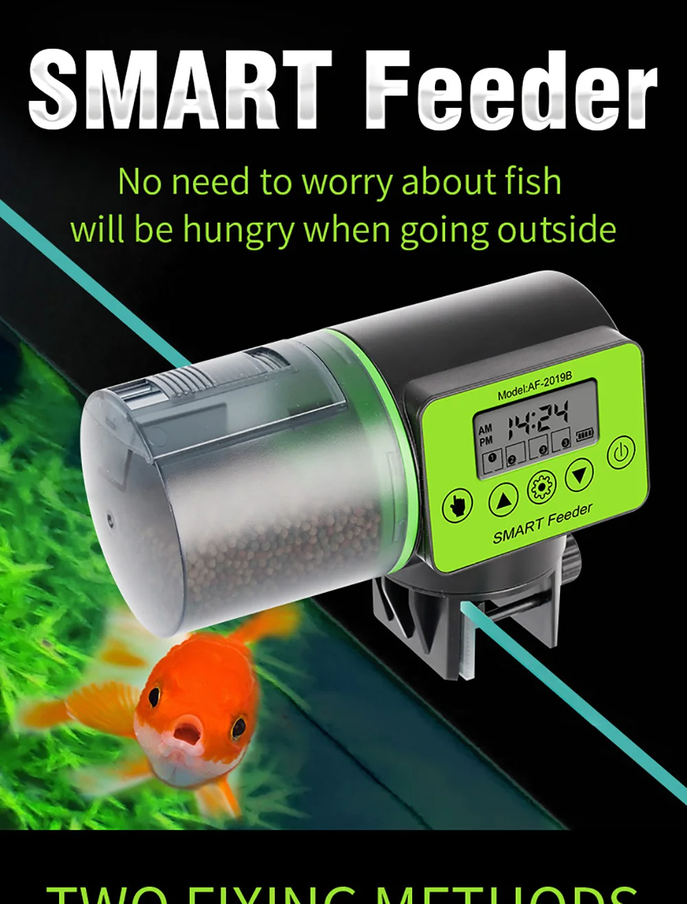 Automatische Fisch fütterung digitales Aquarium Aquarium Lebensmittelsp ender Kunststoff intelligentes Timing elektrisches Fisch fütterung werkzeug für Schildkröte – Detail 1