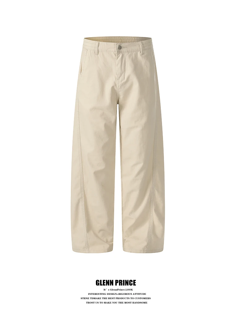 

Classic Straight Leg Cotton Casual Pants ex Loose Fit Versatile Pure Cotton Comfortable Workwear Trousers for Men