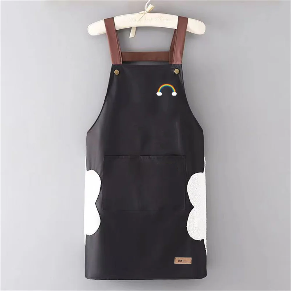 Kitchen Household Waterproof and Oil-proof Men\'s and Women\'s New Apron Korean Version Japanese Work Housework Apron Overalls