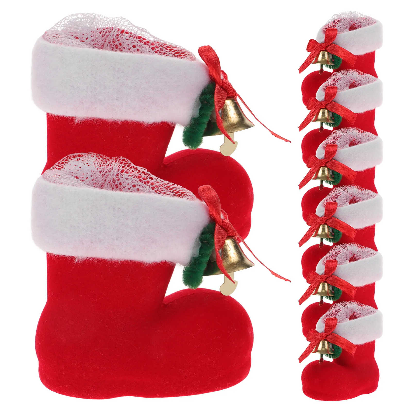 

8Pcs Christmas Candy Boot Gift Holders Soft Durable Sweets Storage Creative Holiday Decor Christmas Candy Boot