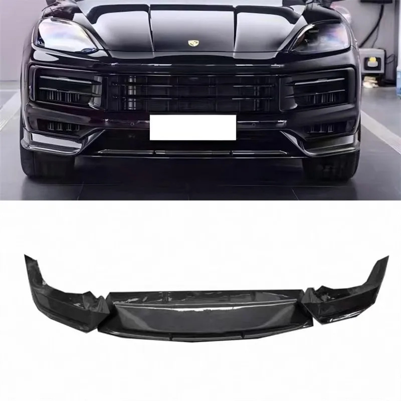 

For Porsche Cayenne 2024 2025 Real Carbon Fiber Front Lip Front Bumper Lower Lip Under Spoiler Splitter Body Kit