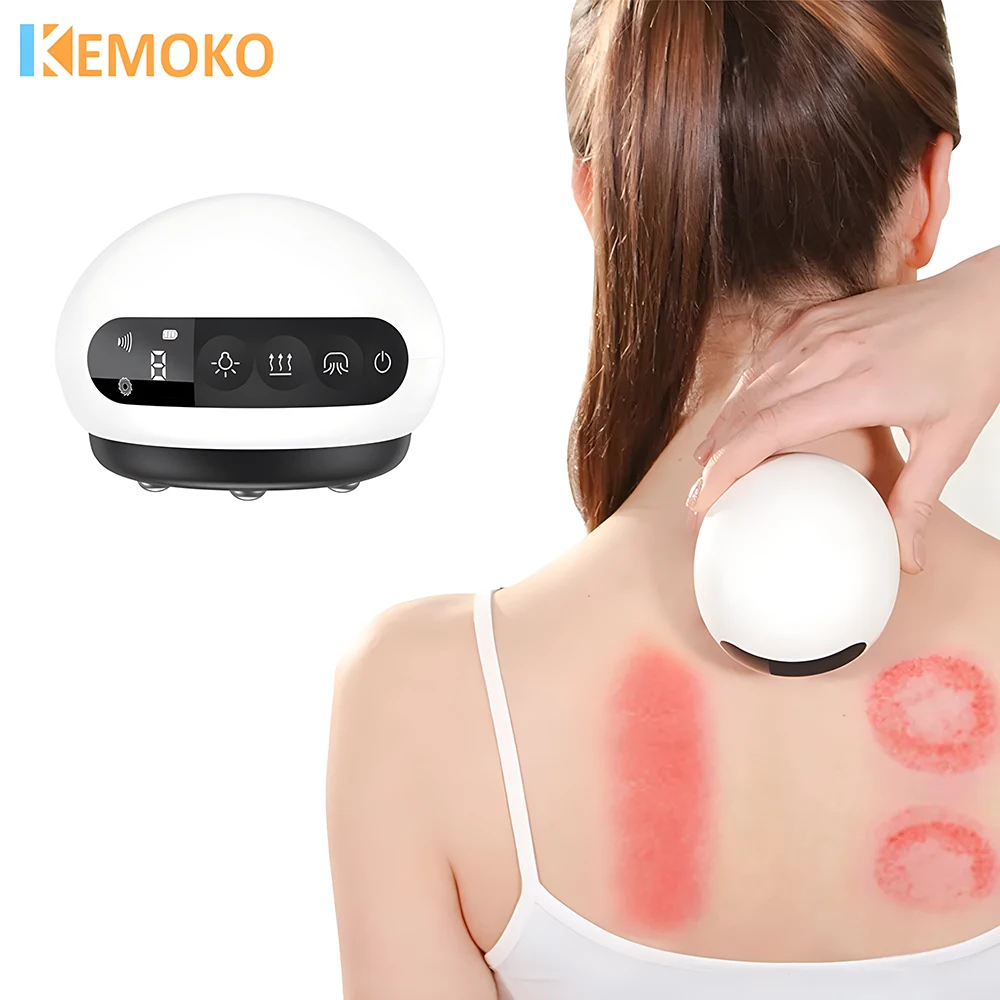 

Electric Cupping Body massager LCD Display Vacuum Cans Suction Cup Guasha Scraping EMS Therapy IR Heating Fat Burner Slimming