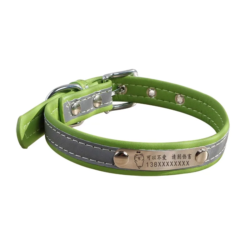 Spersonalizowana obroża dla psa z grawerowaniem, skórzana obroża PU z darmowym grawerowaniem, identyfikator z imieniem dla małych, średnich i dużych psów.