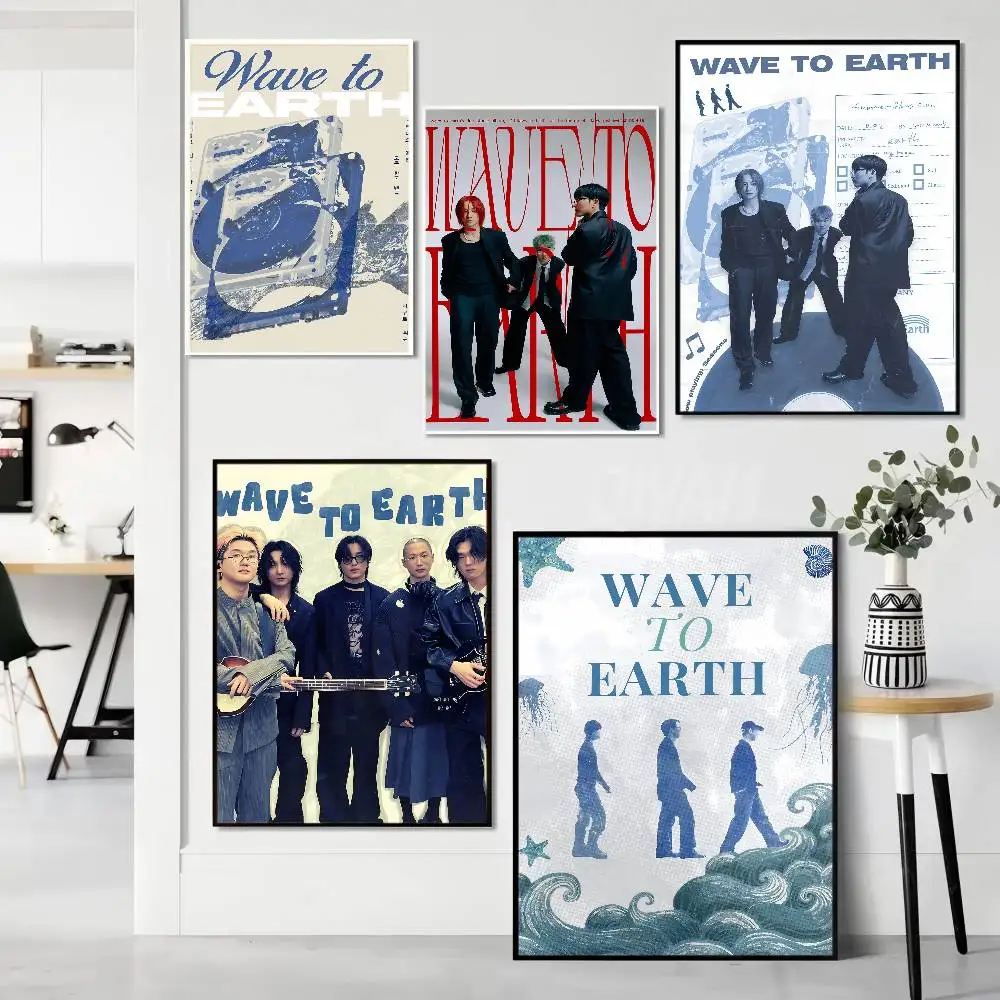 W-Wave To E-Earth Classic Jazz Band Self-adhesive Art Poster