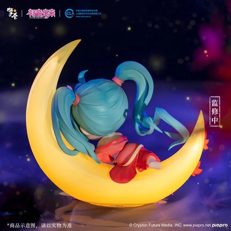 12cm Original Modle Qingcang Hatsune Miku Figure Vocaloid Moon West River Action Figurine Collections Model Toys Birthday Gifts