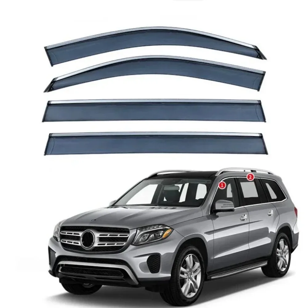 Window Visor Rain Exterior Part Body Kit Accessories For Mercedes-Benz GLS Class 2015 2016 2017 2018 2019 -2023