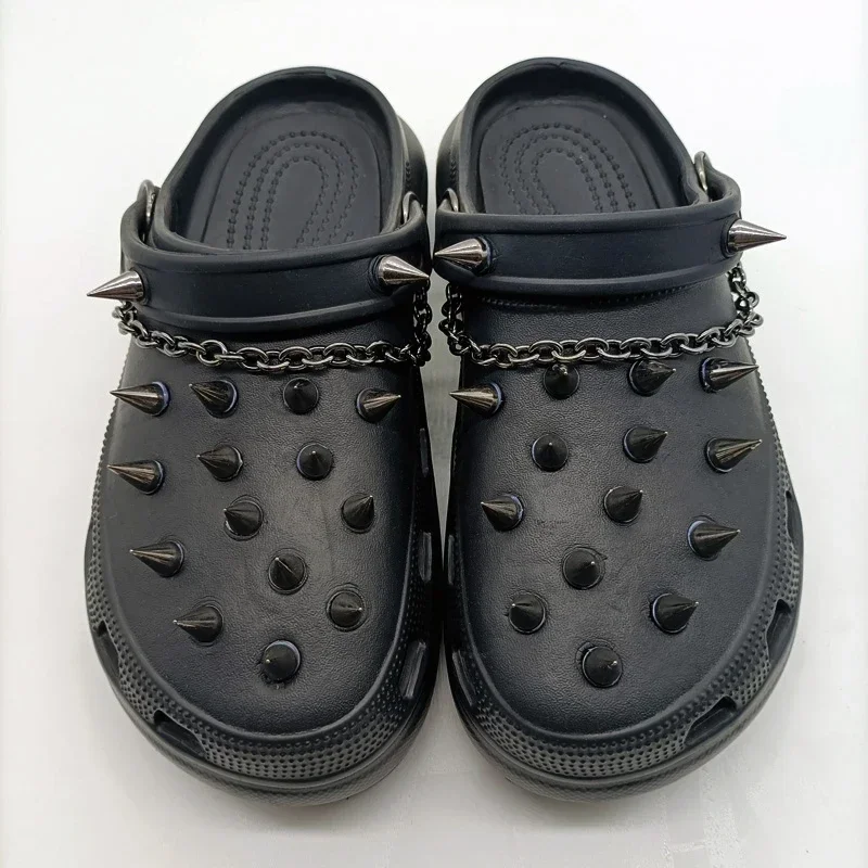 

Trendy Footwear Decoration DIY Punk Metal Rivet Series Popular Designer Charms Cool Shoe Accessories Adornment for Clogs Sandals