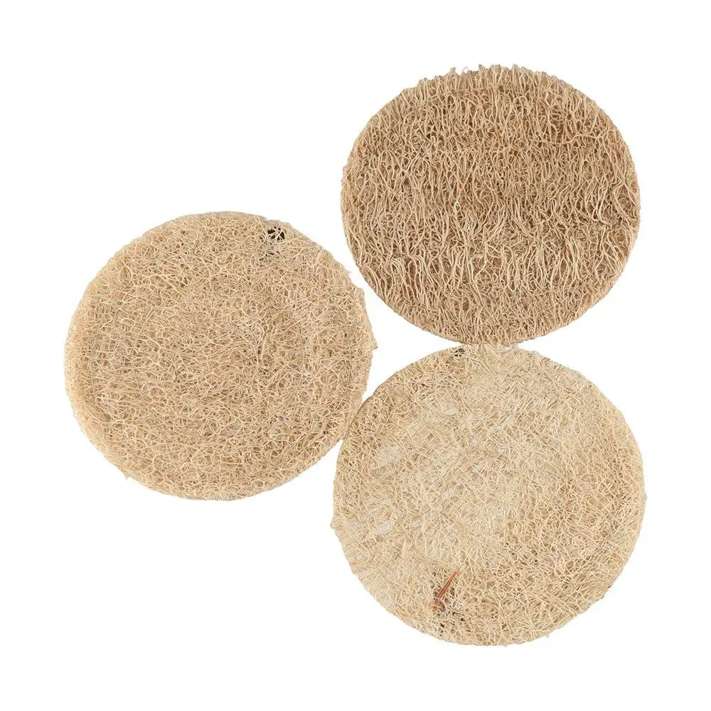 Home Accessorie Round Tea Cup Mat Natural Loofah Fibre Teapot Pad Retro Absorb Water Loofah Mat Teapot
