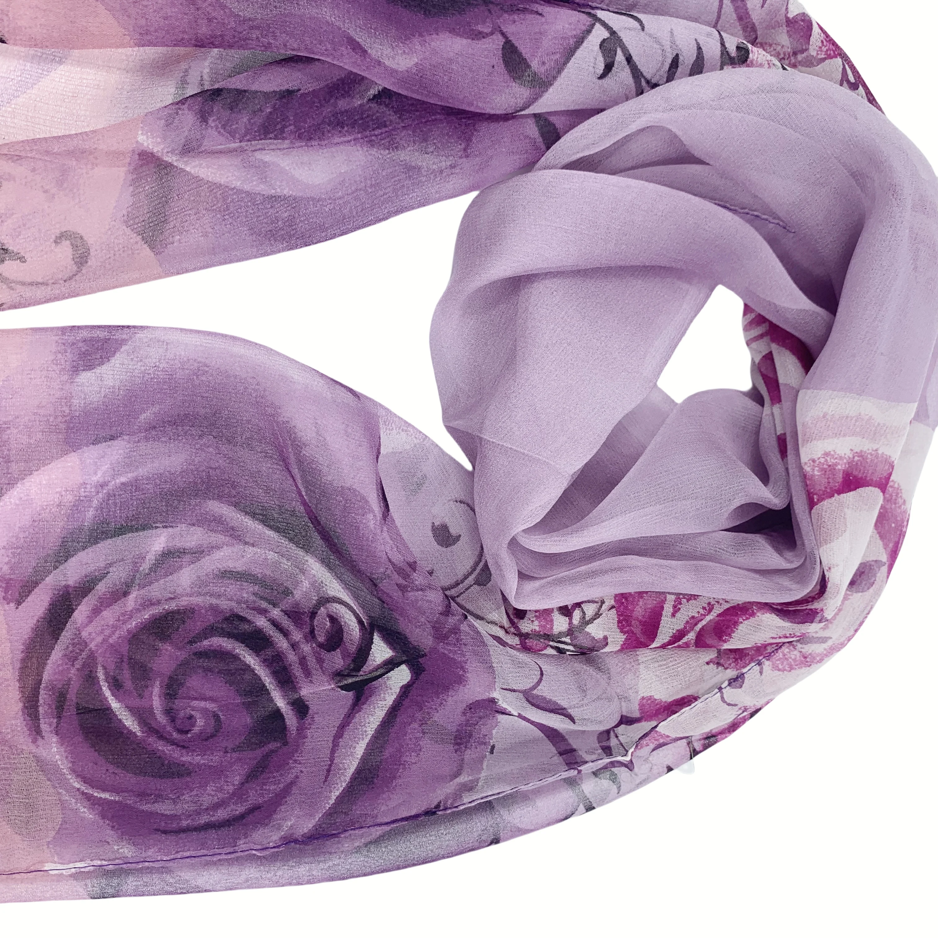 100%  pure silk scarf brand new fashion scarves 50Cm*150Cm Neckerchief purple and brown rose