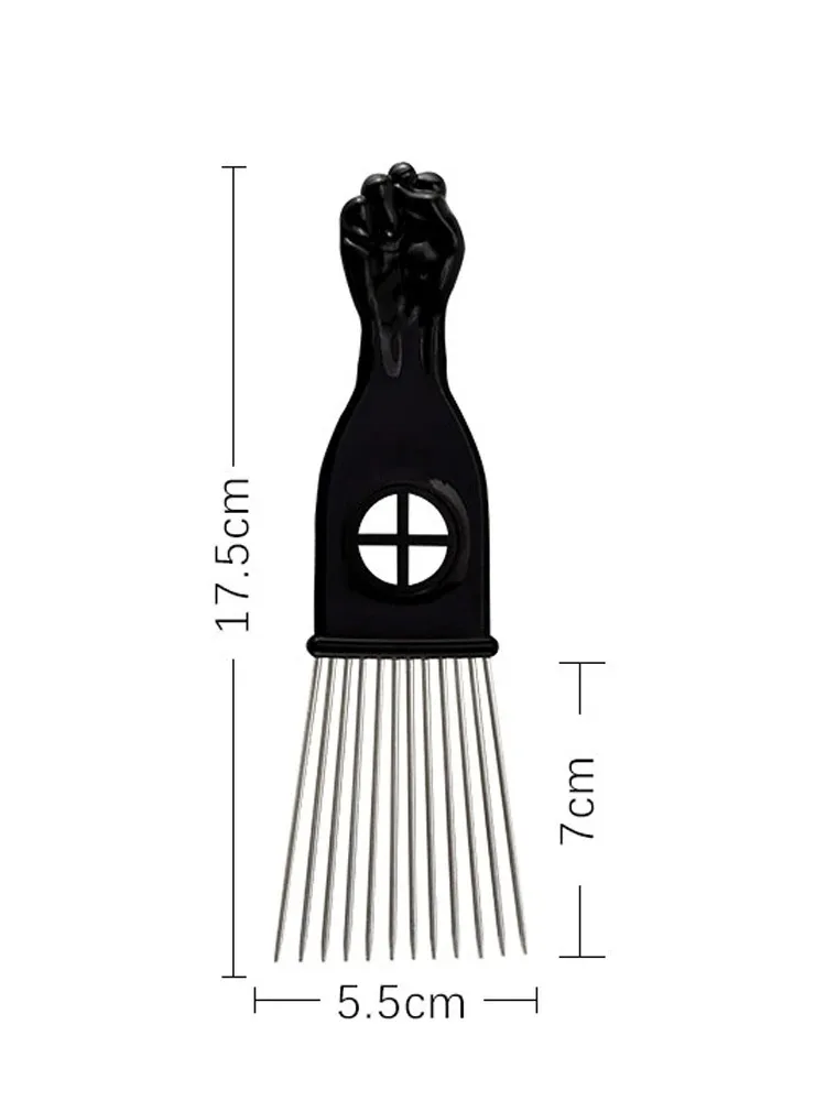 Metallkamm, Kamm im afrikanischen Stil, Kamm zum Stylen von Zöpfen, Stylingkamm für lockiges Haar für Männer und Frauen – Detail 10