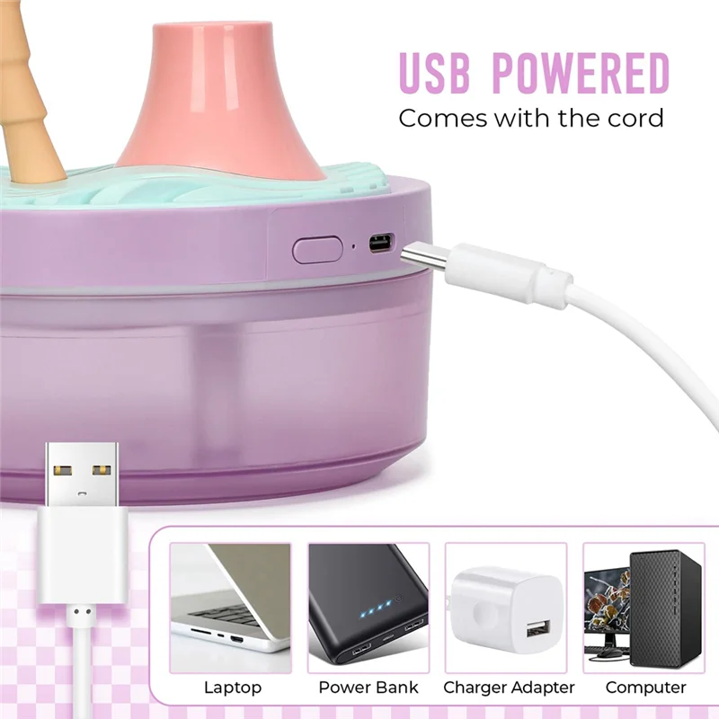 A84G-Cute Mini Humidifier Coconut Tree Desktop Humidifiers For Bedroom Portable Small Cool Mist Humidification For Home