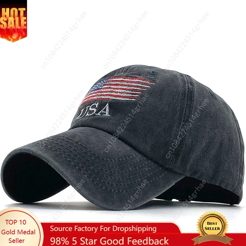 

Wholsale Fashion USA Flag Camouflage Baseball Cap For Men Women Snapback Hat Army American Flag Bone Trucker High Quality