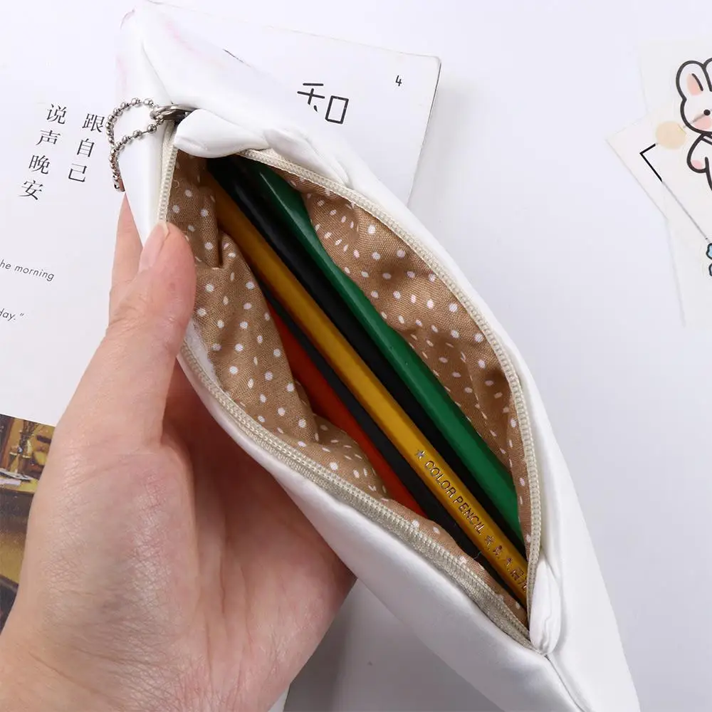 

Creative Boy School Supplies Pencil Pouch Soft Cloth Stationery Pen Bag Simulation Cartoon Cat Storage Organizer Pencil Case