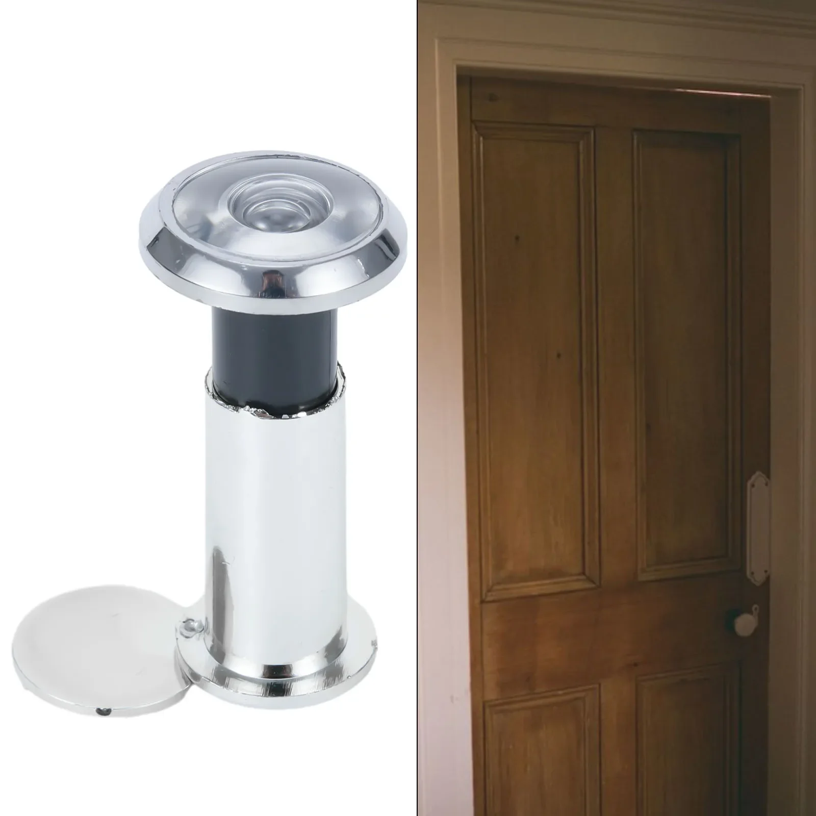 220 Degree Door Viewer Wide Peephole Eye Sight Hole Glass Lens Metal Housing Designed for a Wide Range of Door Sizes