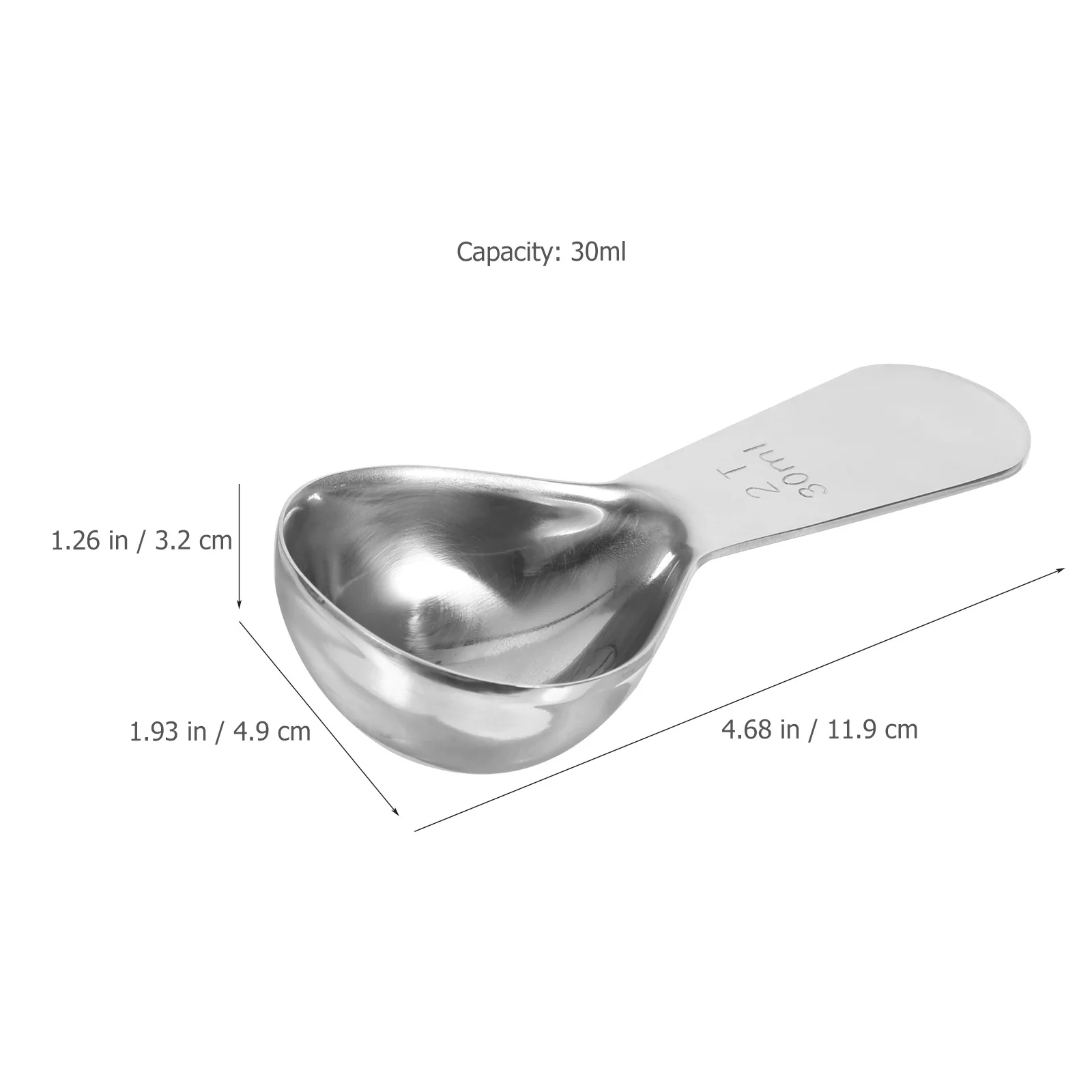 

2Pcs Coffee Measuring Spoon 30Ml Stainless Steel Kitchen Baking Tool Accurate Measurement No Edges Easy Clean Measuring Spoon