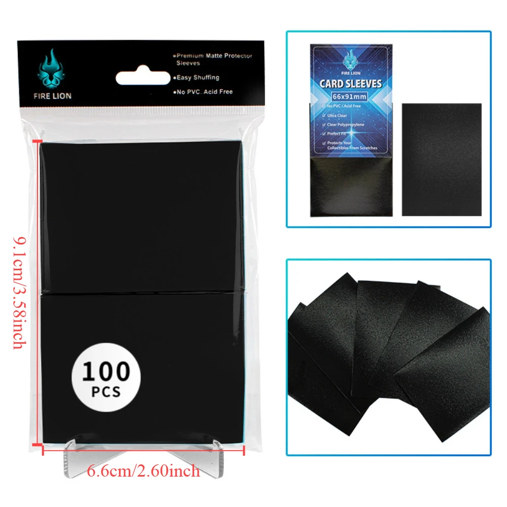 100pcs 66x91mm Card Sleeves Perfect Fit Inner Sleeves Ideal for Double-Sleeving Trading Card Sleeve with MTG TCG Gaming Cards